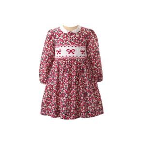 NEW RACHEL RILEY girls bow smocked dress in red floral